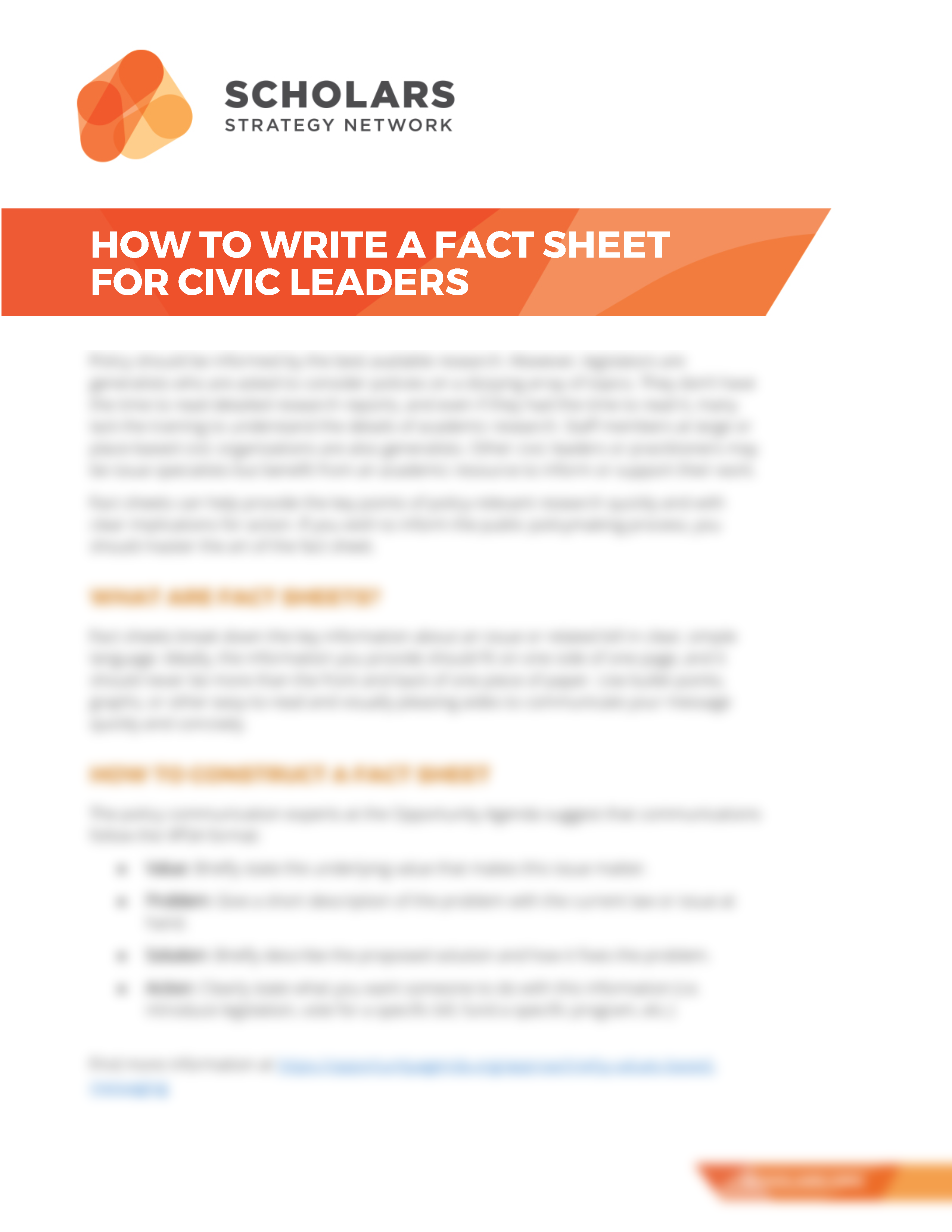 How To: Best Practices for Writing Influential Policy Fact Sheets