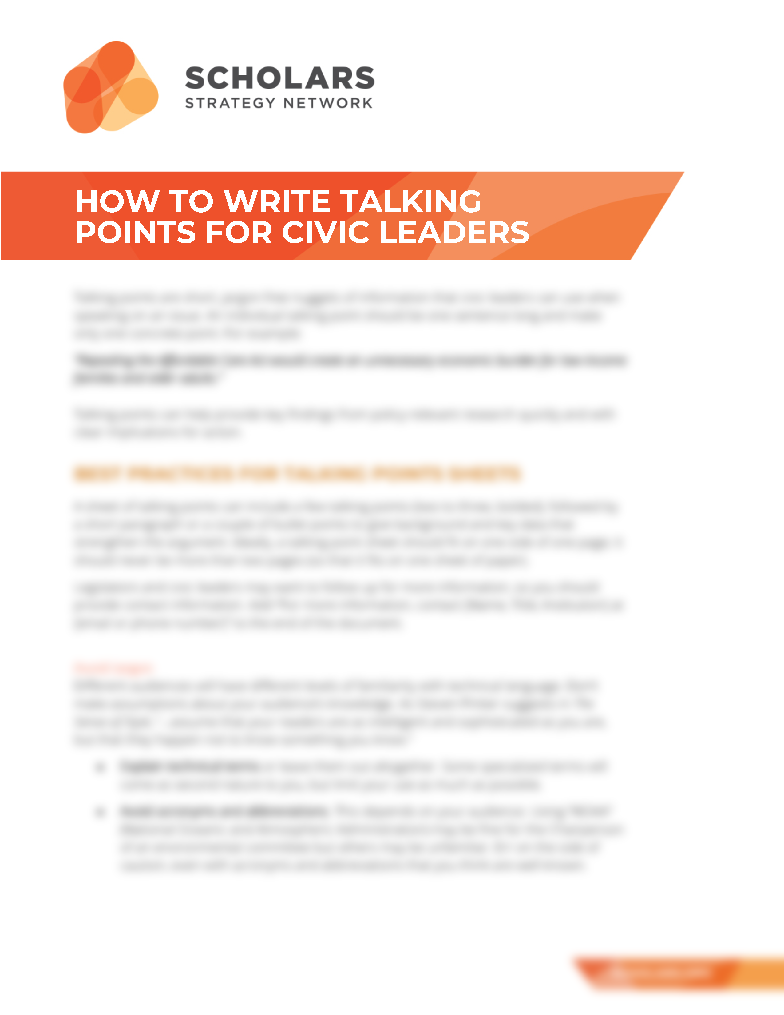 How To: Best Practices for Writing Useful Policy Talking Points