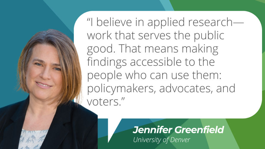 Quote card featuring headshot of Jennifer Greenfiled