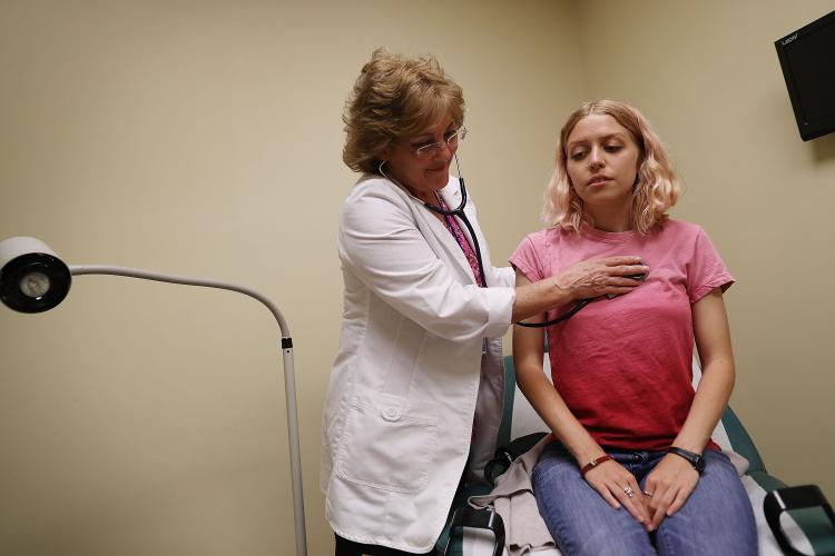 woman at doctor