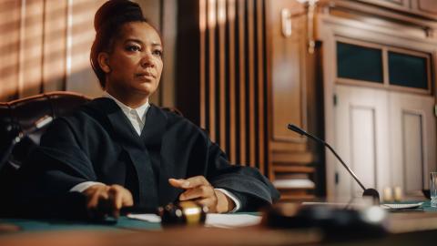 A judge with gavel 