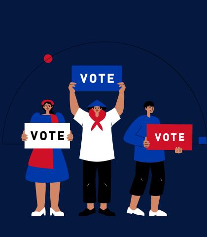 Illustration of people voting