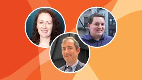 Headshots of Megan A. Curran, David B. Harris, and Christopher Wimer