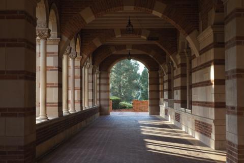 Outdoor corridor on UCLA campus