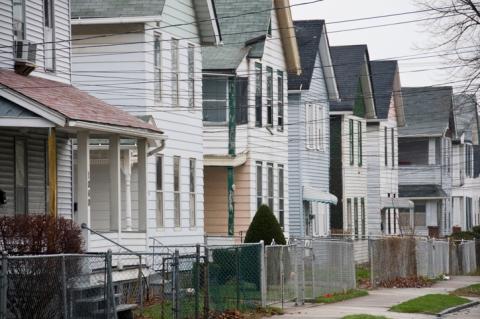 Row of homes in America 