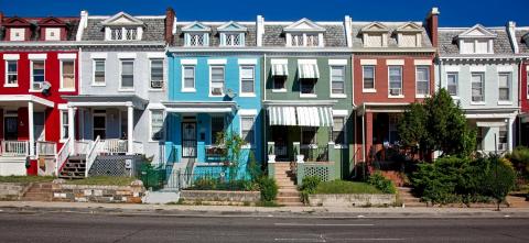 Row of colorful houses