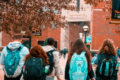 College students entering a college/university campus