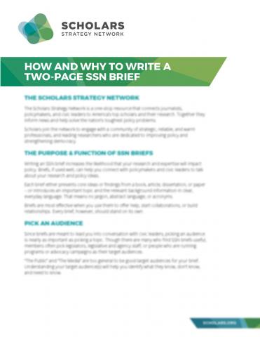 How to: Best Practices for Writing an SSN Research Brief