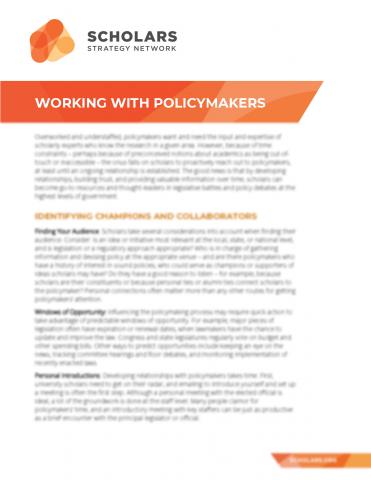 Working with Policymakers