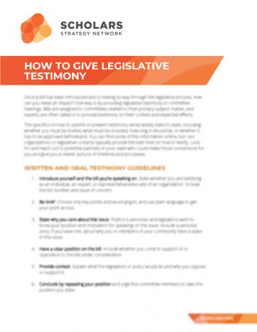 Giving Legislative Testimony