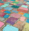 Colorful road tiles Spanish Village Art Center Balboa Park, San Diego, California